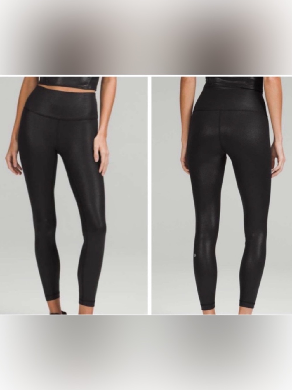 Lululemon Wunder Train High-Rise Tight 25" Black Foil Sz 4